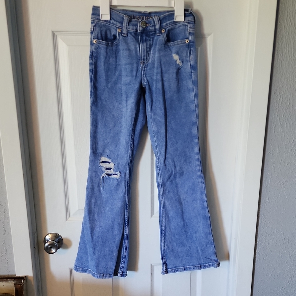 Classic Blue Distressed Girls Jeans